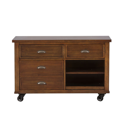 Arlington House - Complete 2 Piece Desk - Dark Brown