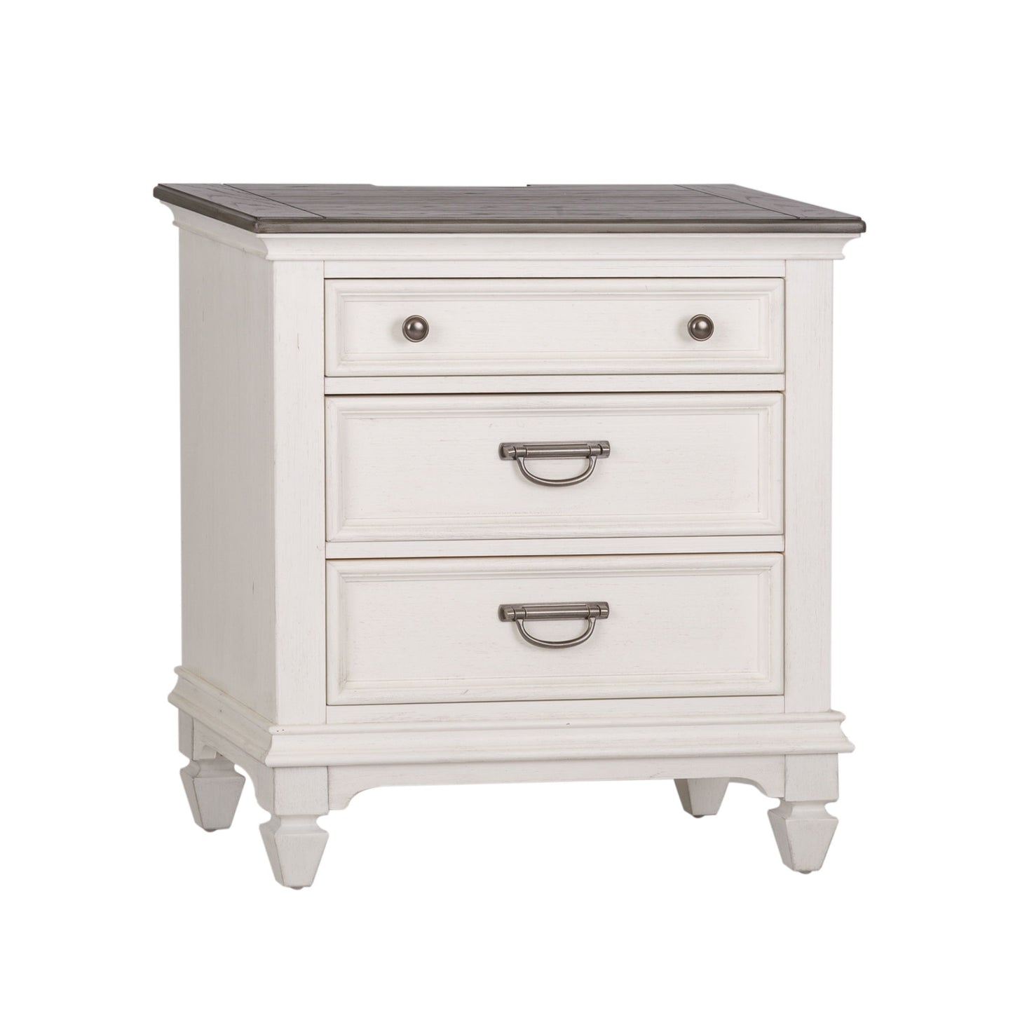 Allyson Park - Night Stand With Charging Station - White