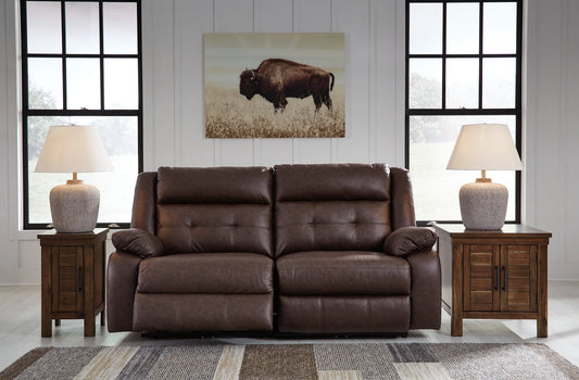 Punch Up - Walnut - 2-Piece Power Reclining Sectional Loveseat