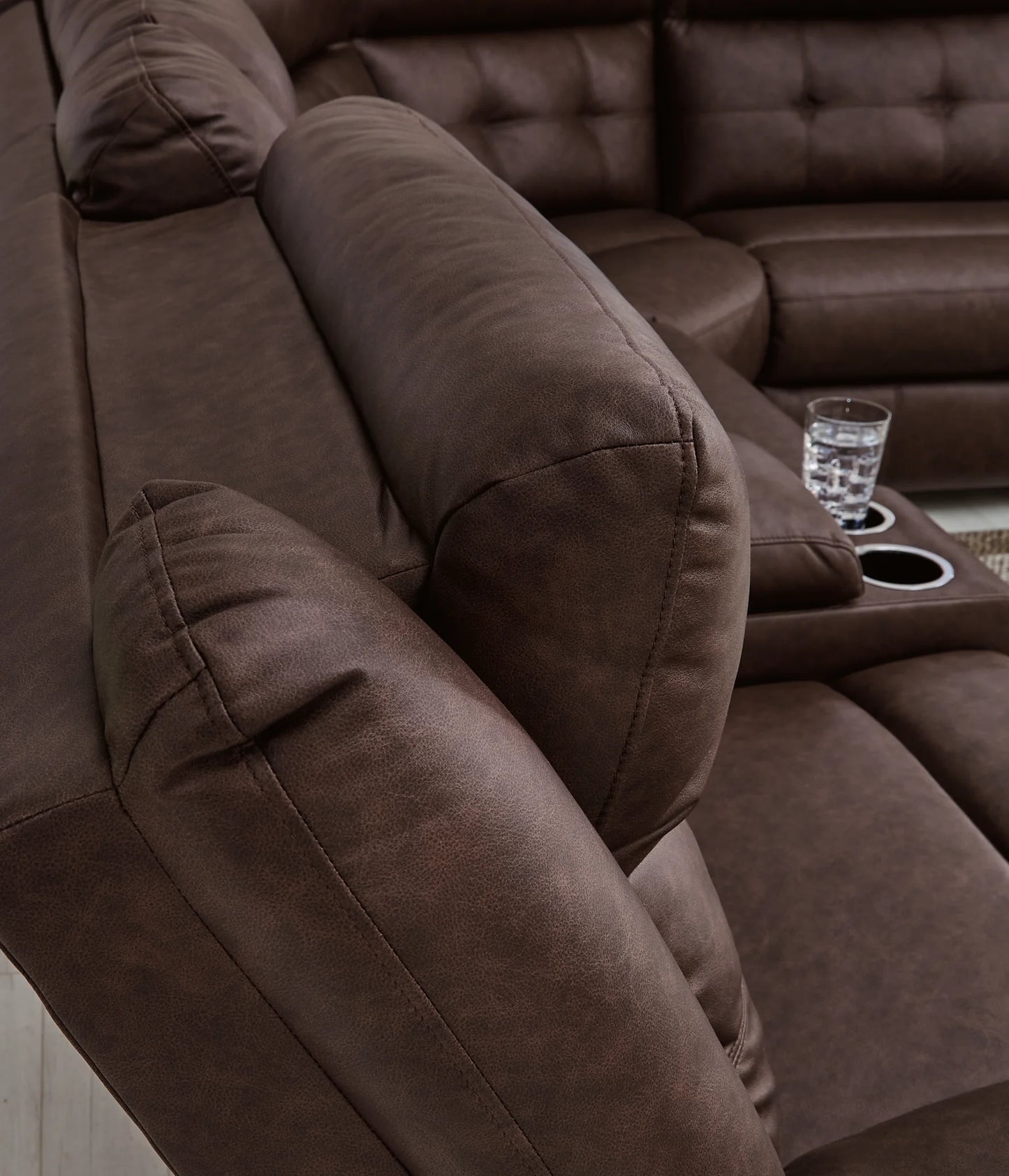 Punch Up - Walnut - 6-Piece Power Reclining Sectional