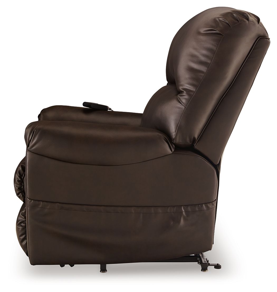 Shadowboxer - Chocolate - Power Lift Recliner - Faux Leather