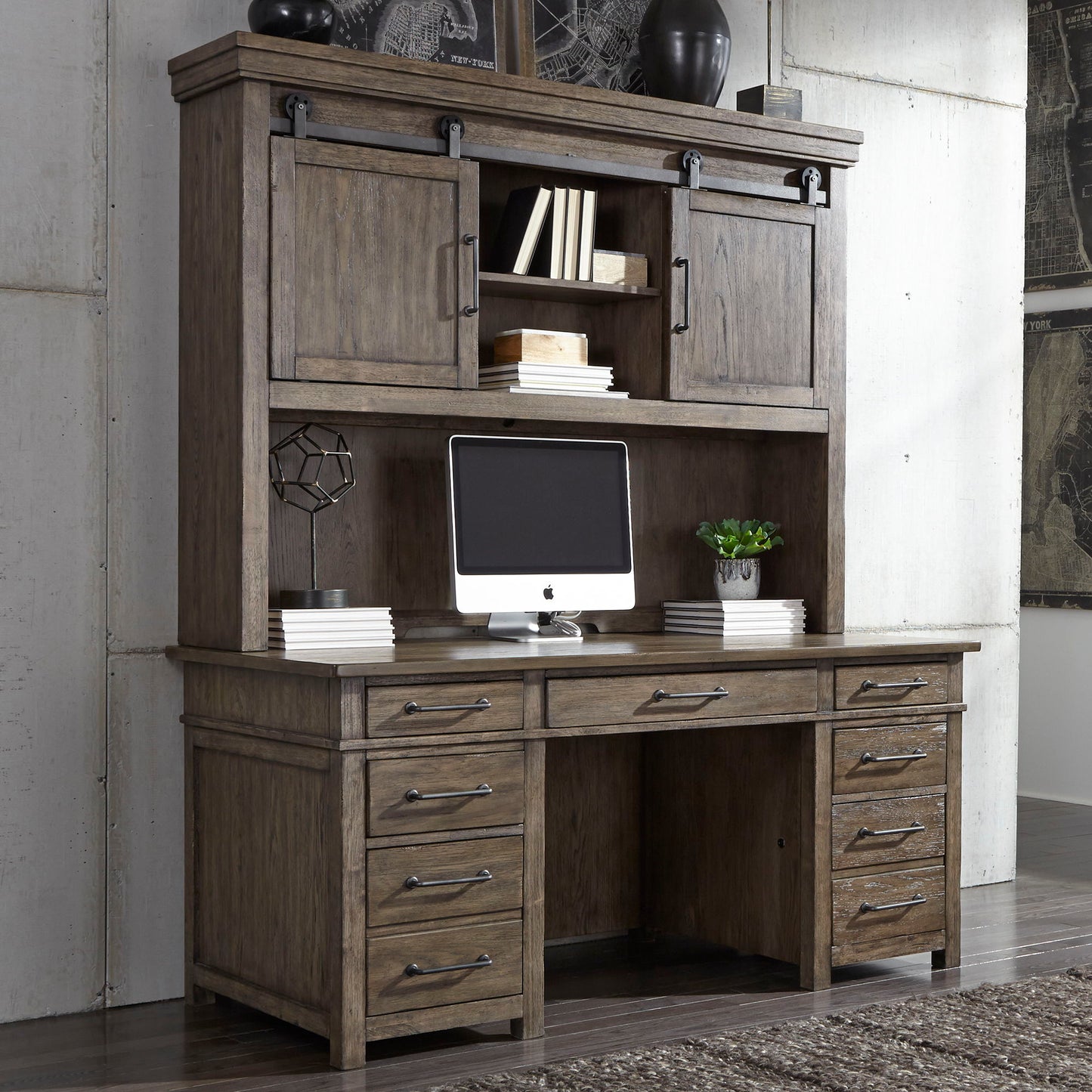 Sonoma Road - Credenza & Hutch - Light Brown