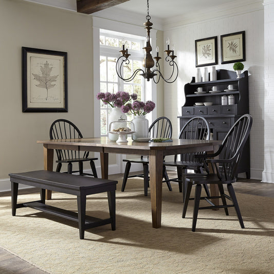 Hearthstone Ridge - 6 Piece Rectangular Table Set - Black