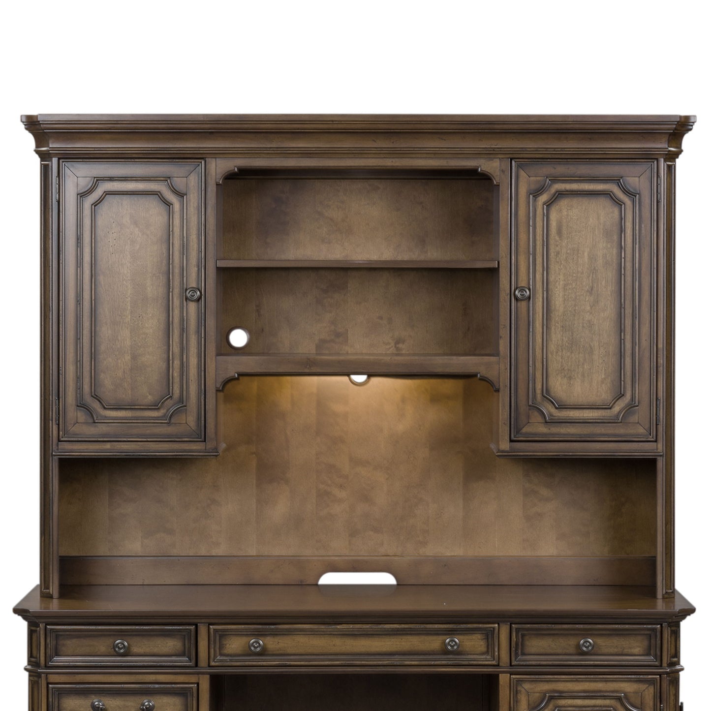 Amelia - Jr. Executive Credenza Hutch - Dark Brown