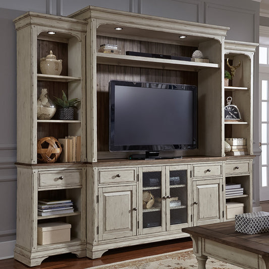 Morgan Creek - Entertainment Center With Piers - White