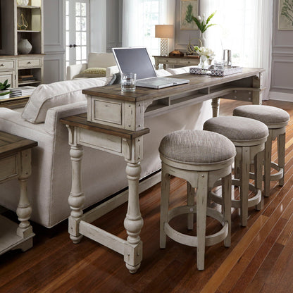 Morgan Creek - 4 Piece Console Set (1-Console 3-Stools) - White