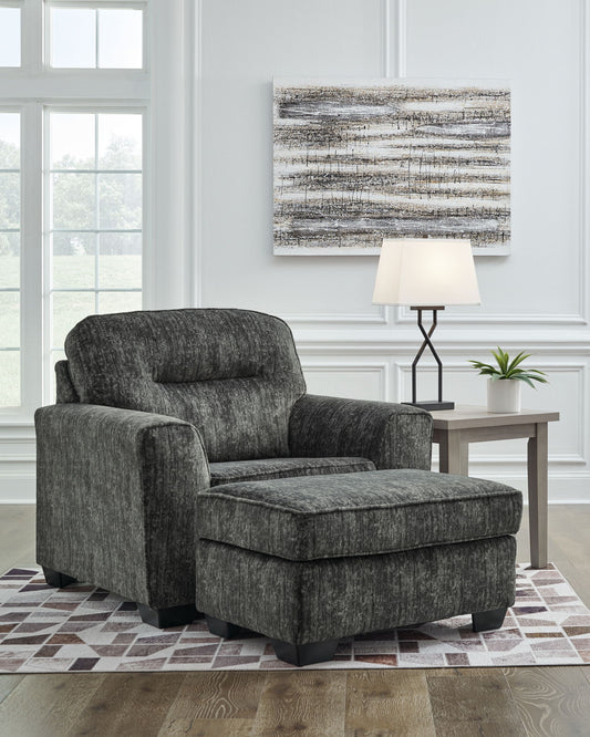 Lonoke - Gunmetal - 2 Pc. - Chair And A Half, Ottoman