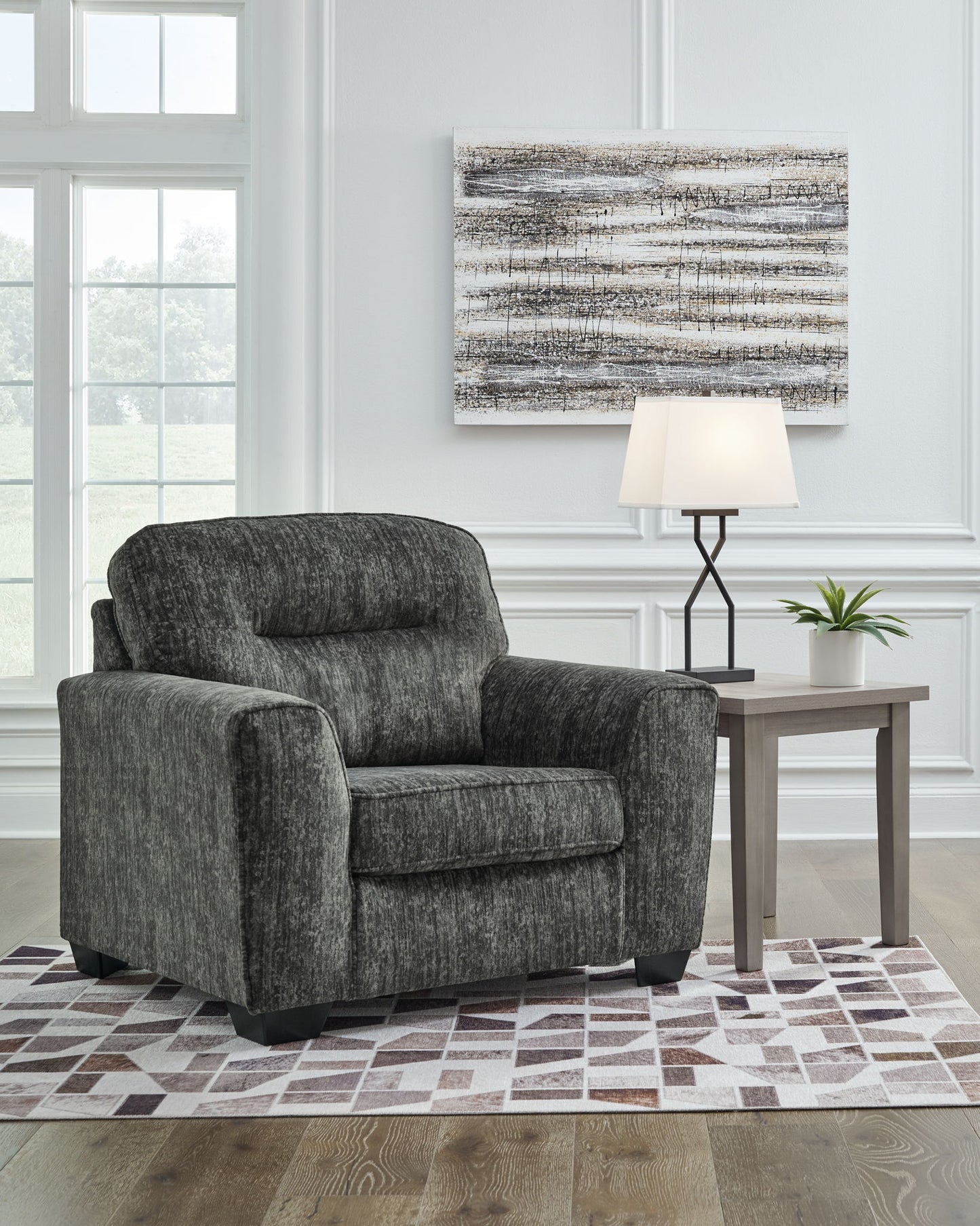 Lonoke - Gunmetal - 2 Pc. - Chair And A Half, Ottoman