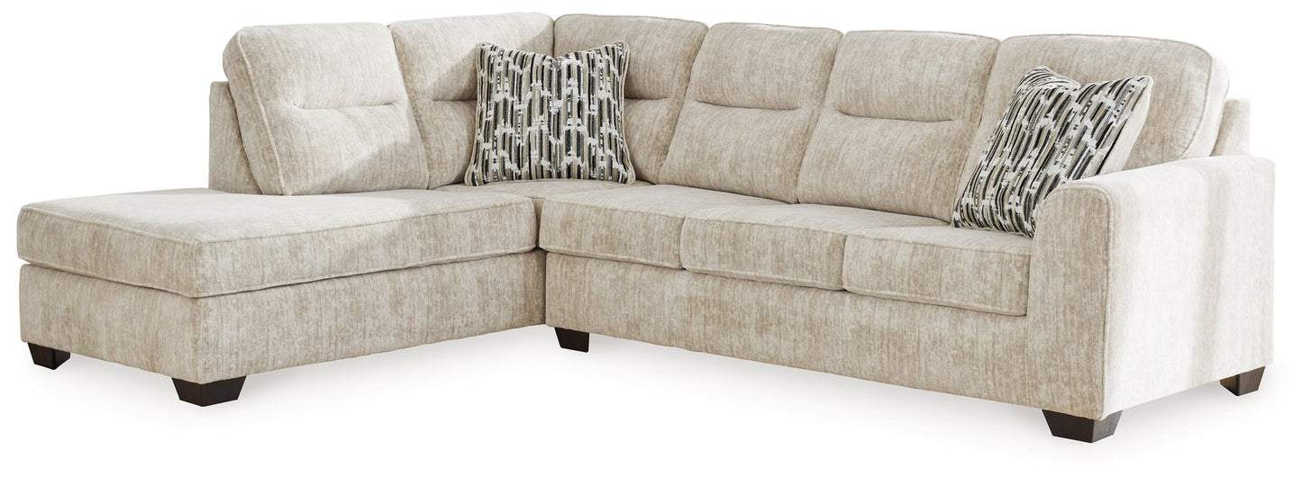 Lonoke - Parchment - 3 Pc. - 2-Piece Sectional With Laf Corner Chaise, Ottoman