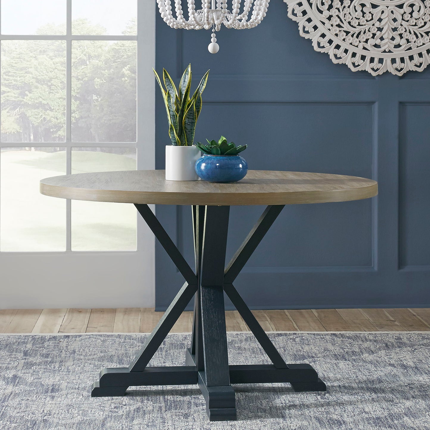 Lakeshore - Single Pedestal Table - Navy