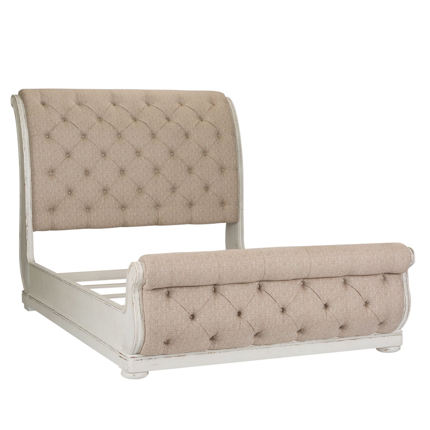 Abbey Park - Queen Upholstered Sleigh Bed - White