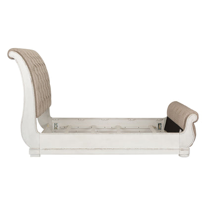 Abbey Park - Queen Upholstered Sleigh Bed - White