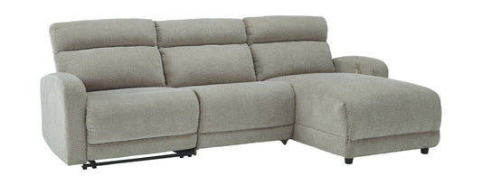 Colleyville - Stone - Right Arm Facing Power Chaise 3 Pc Sectional