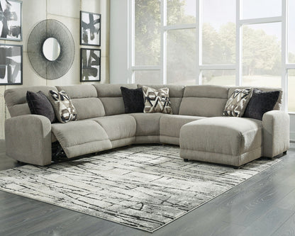 Colleyville - Stone - 5-Piece Power Reclining Sectional With Chaise