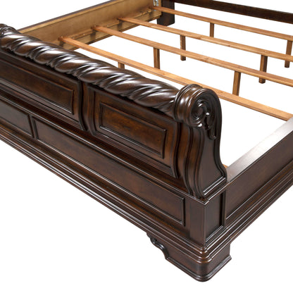 Arbor Place - California King Sleigh Bed - Dark Brown