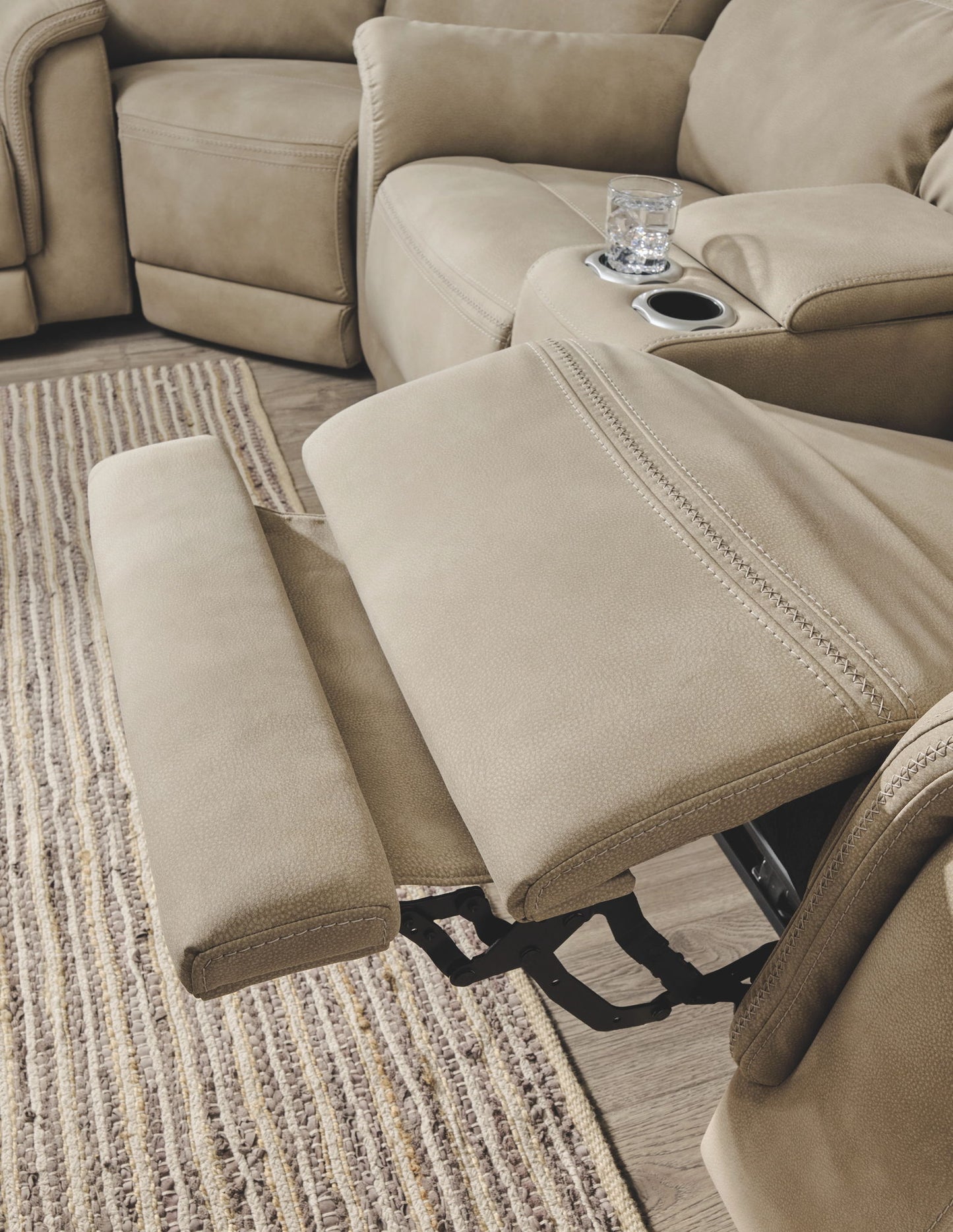 Next-gen Durapella - Sand - Power Reclining Loveseat With Console/Headrest