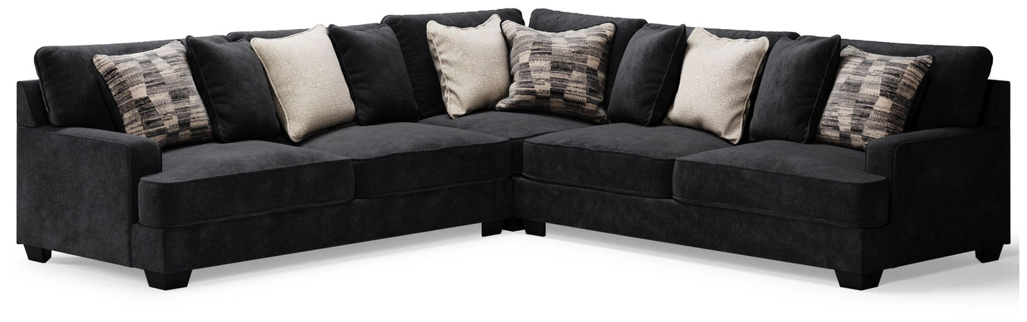 Lavernett - Charcoal - Corner Sofa 3 Pc Sectional