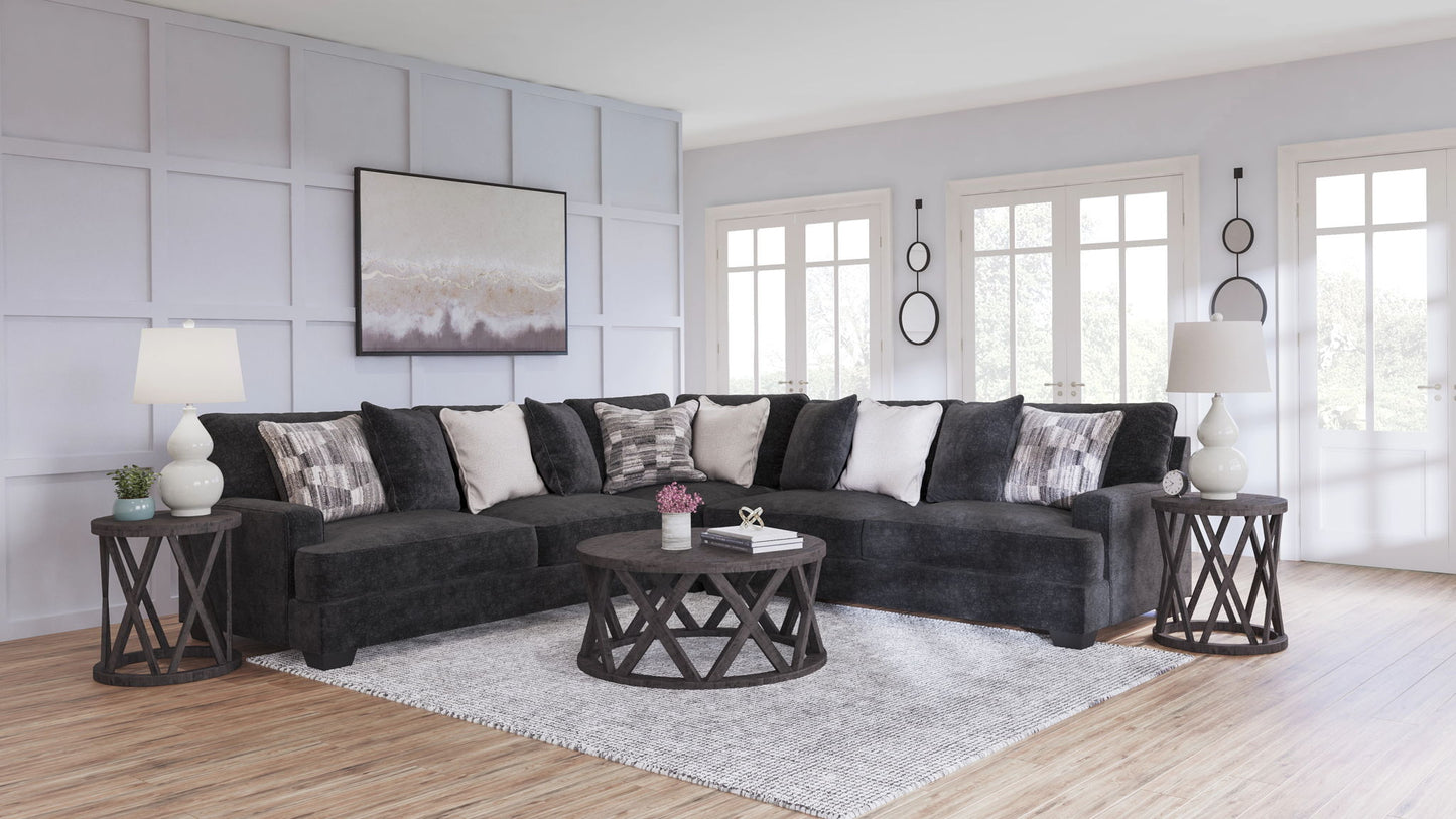 Lavernett - Charcoal - Corner Sofa 3 Pc Sectional