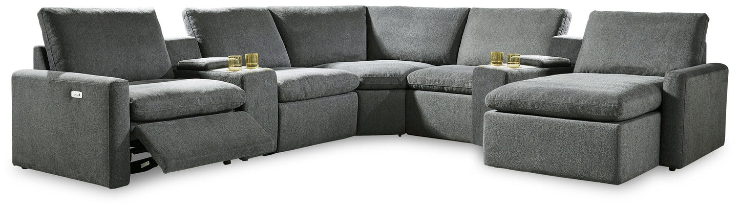 Hartsdale - Granite - Right Arm Facing Corner Chaise 7 Pc Power Sectional