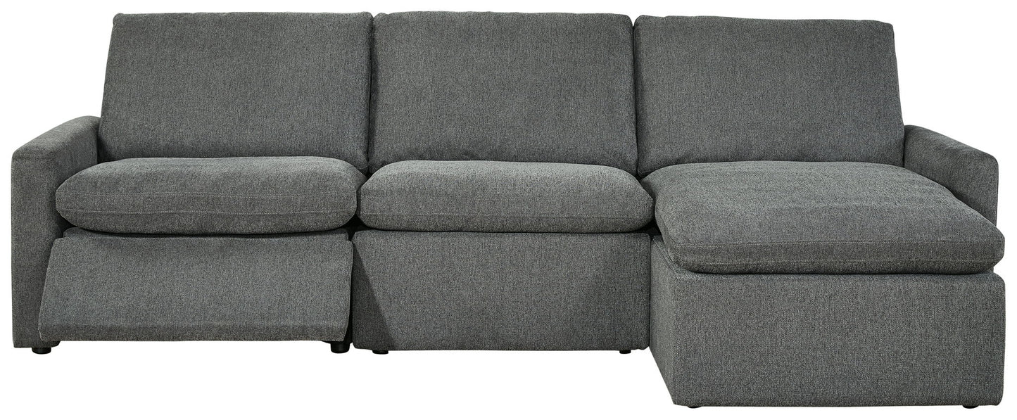 Hartsdale - Granite - Right Arm Facing Sofa Chaise 3 Pc Power Sectional