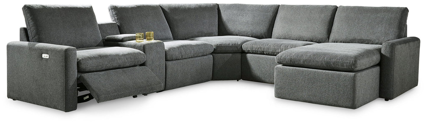 Hartsdale - Granite - Right Arm Facing Corner Chaise 6 Pc Power Sectional