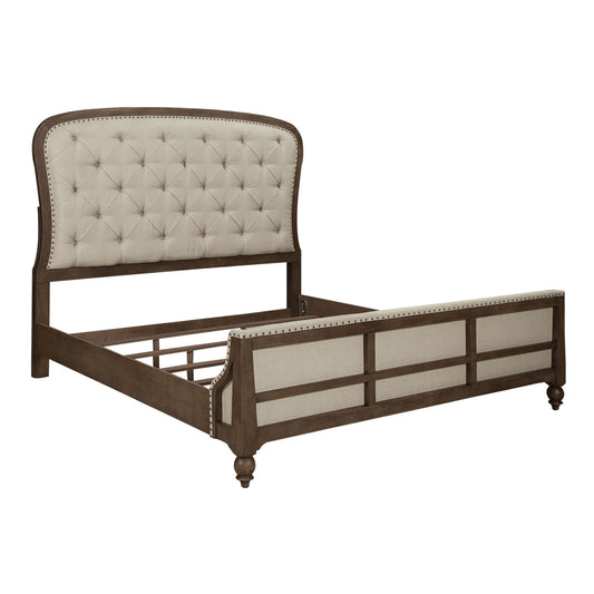 Americana Farmhouse - King Shelter Bed - Light Brown