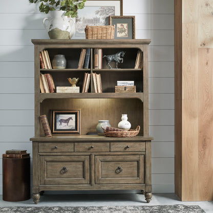 Americana Farmhouse - 3 Piece Desk & Hutch Set