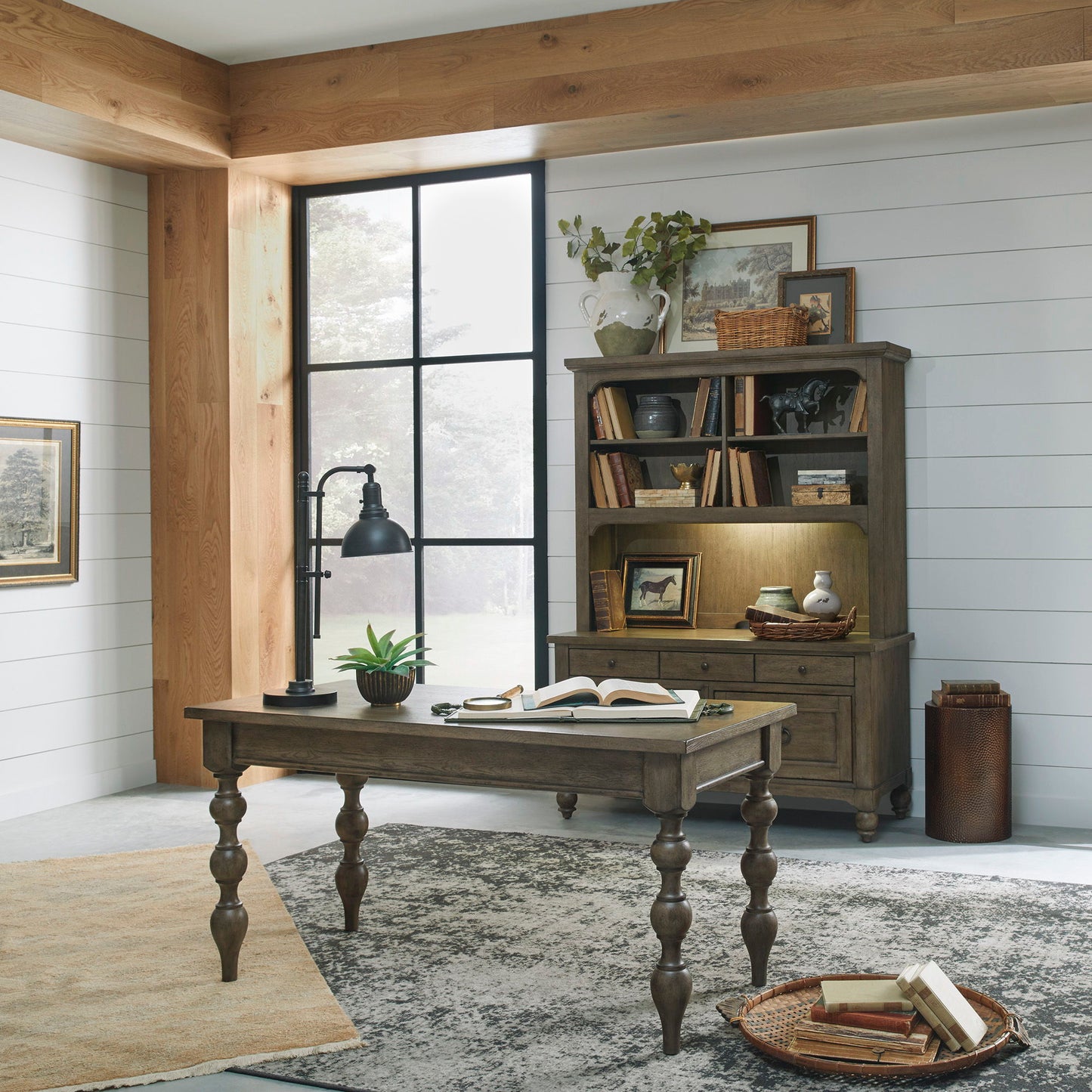 Americana Farmhouse - 3 Piece Desk & Hutch Set