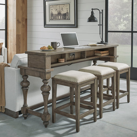 Americana Farmhouse - 4 Piece Set (Console 3 Stools)