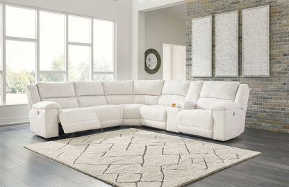 Keensburg - Linen - 3-Piece Power Reclining Sectional With Raf Power Reclining Loveseat With Console