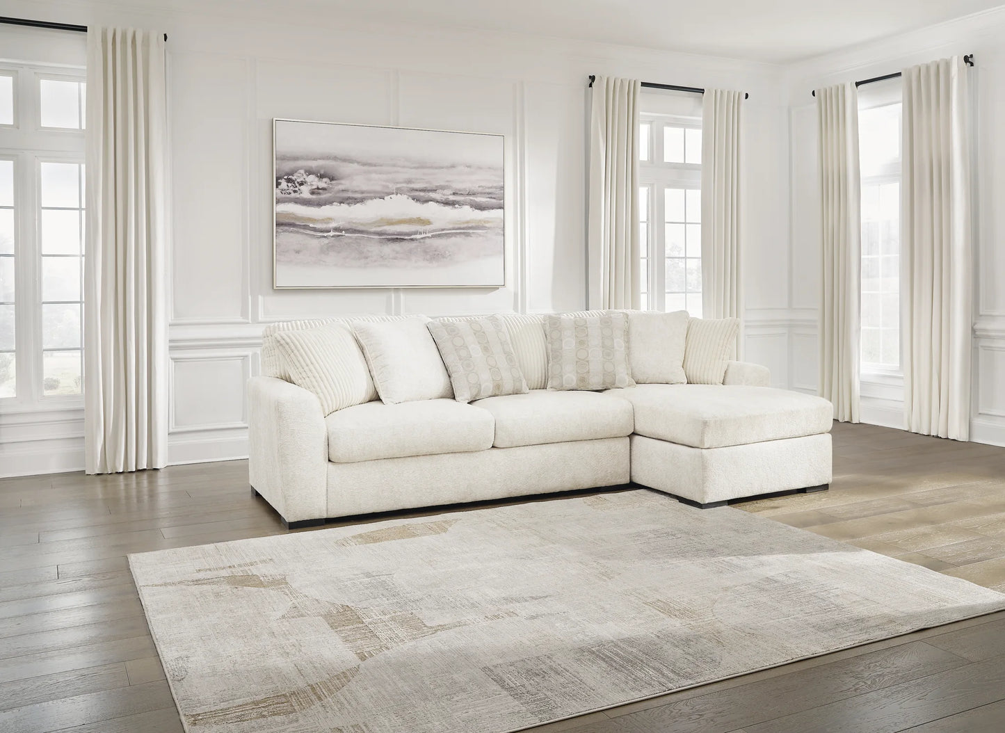 Chessington Ivory 2-Piece Sectional With Raf Corner Chaise