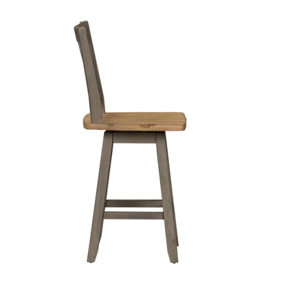 Lindsey Farm - Counter Height Swivel Chair - Dark Gray