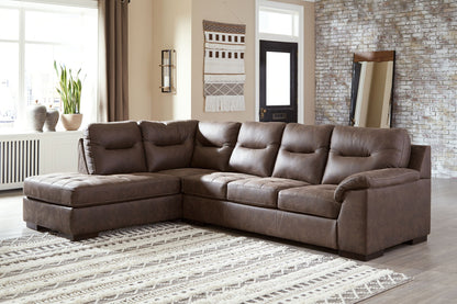 Maderla - Walnut - Left Arm Facing Corner Chaise 2 Pc Sectional