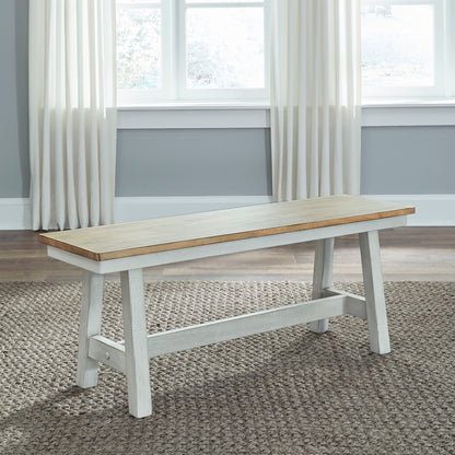 Lindsey Farm - Backless Bench - Weathered White