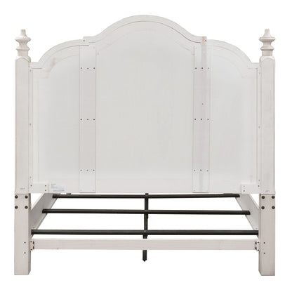 Farmhouse Reimagined - King Poster Bed - White