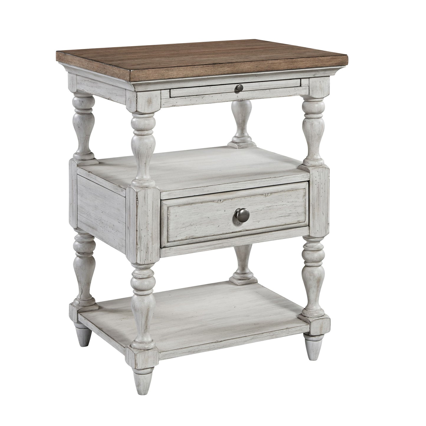 Farmhouse Reimagined - 1 Drawer Night Stand - White