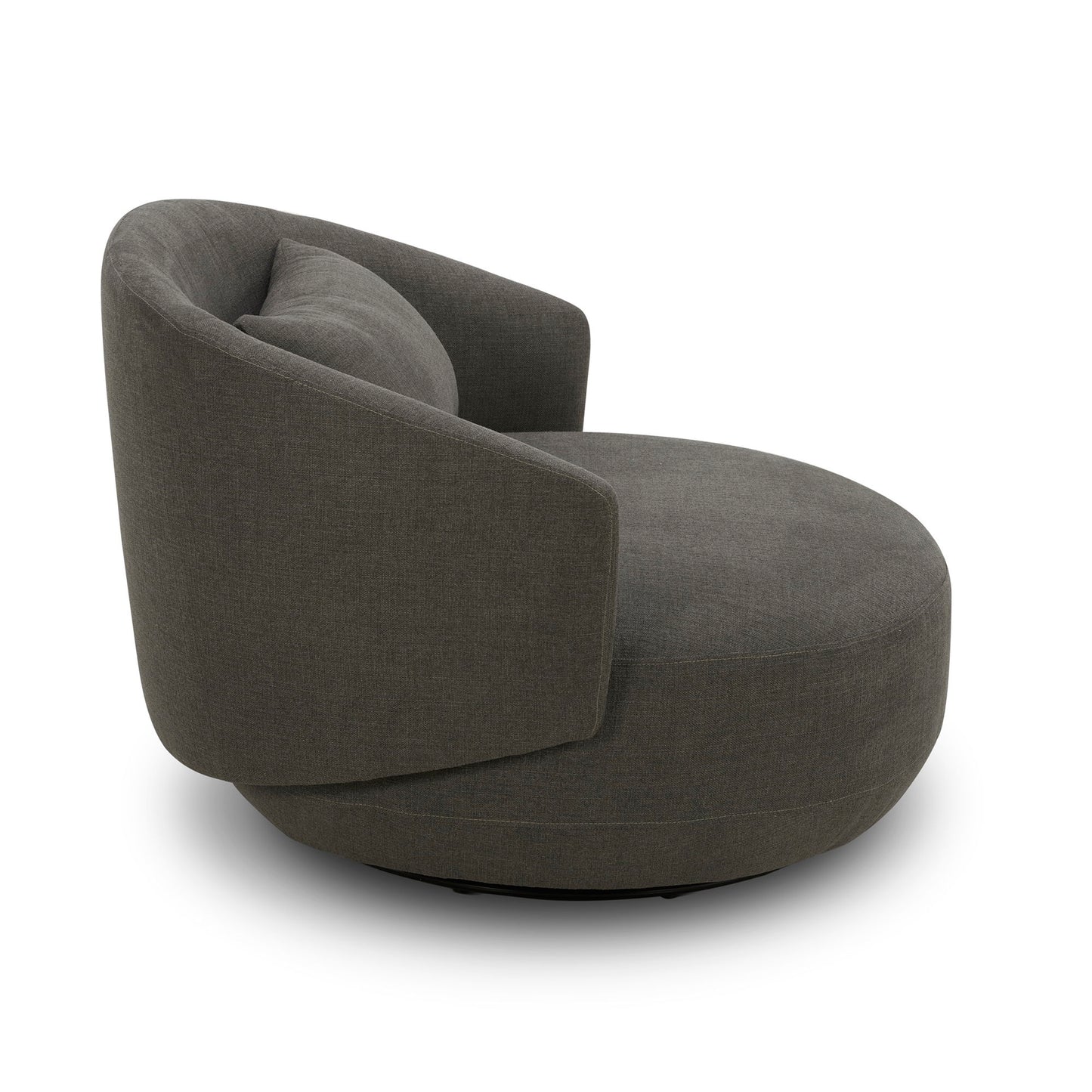 Haley - Upholstered Swivel Cuddler Chair - Charcoal