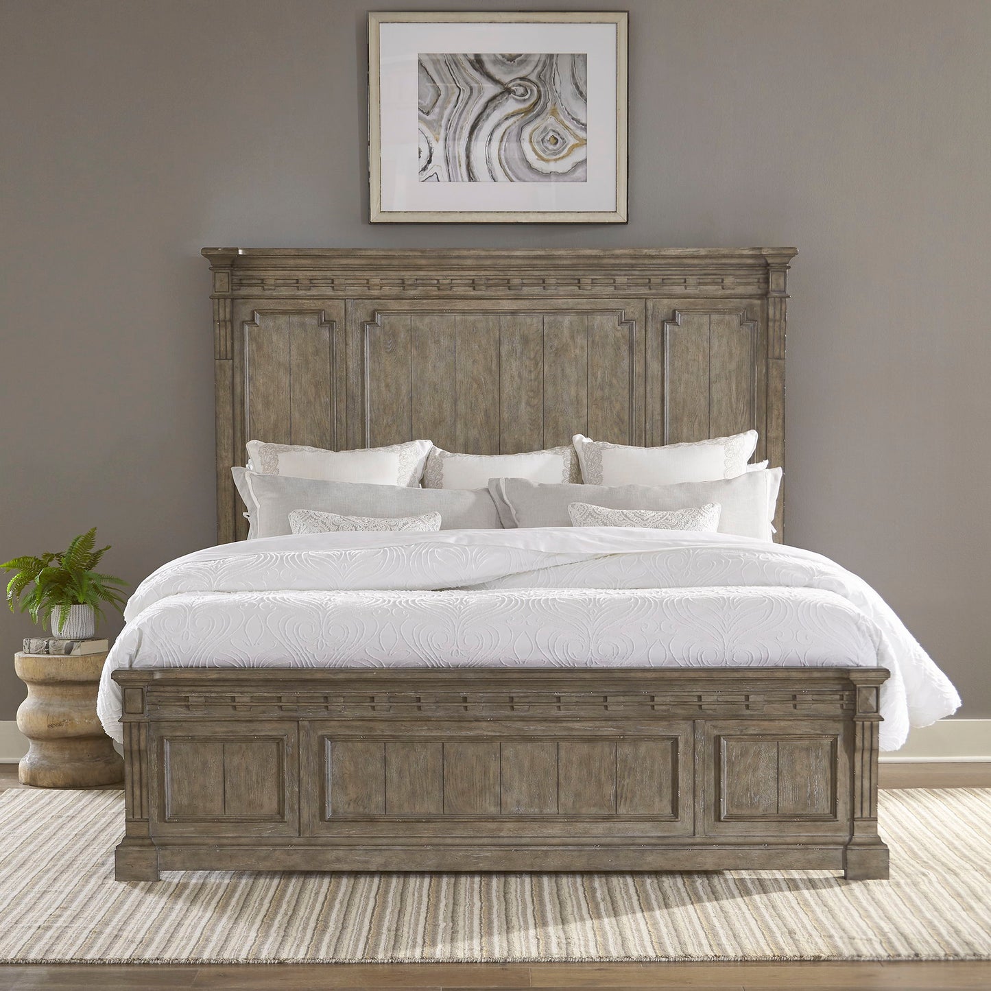 Town & Country - King Panel Bed - Medium Brown