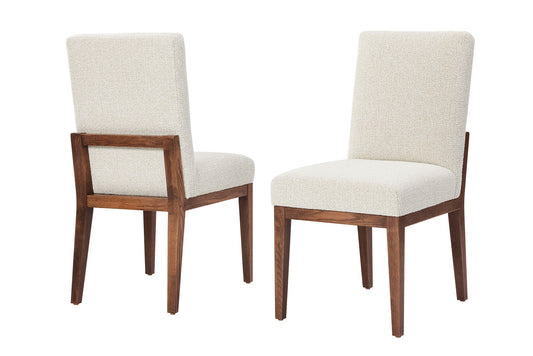 Dovetail - Upholstered Side Chair - Oatmeal Fabric. - Natural