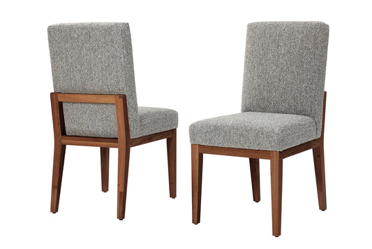 Dovetail - Upholstered Side Chair - Charcoal Fabric. - Natural