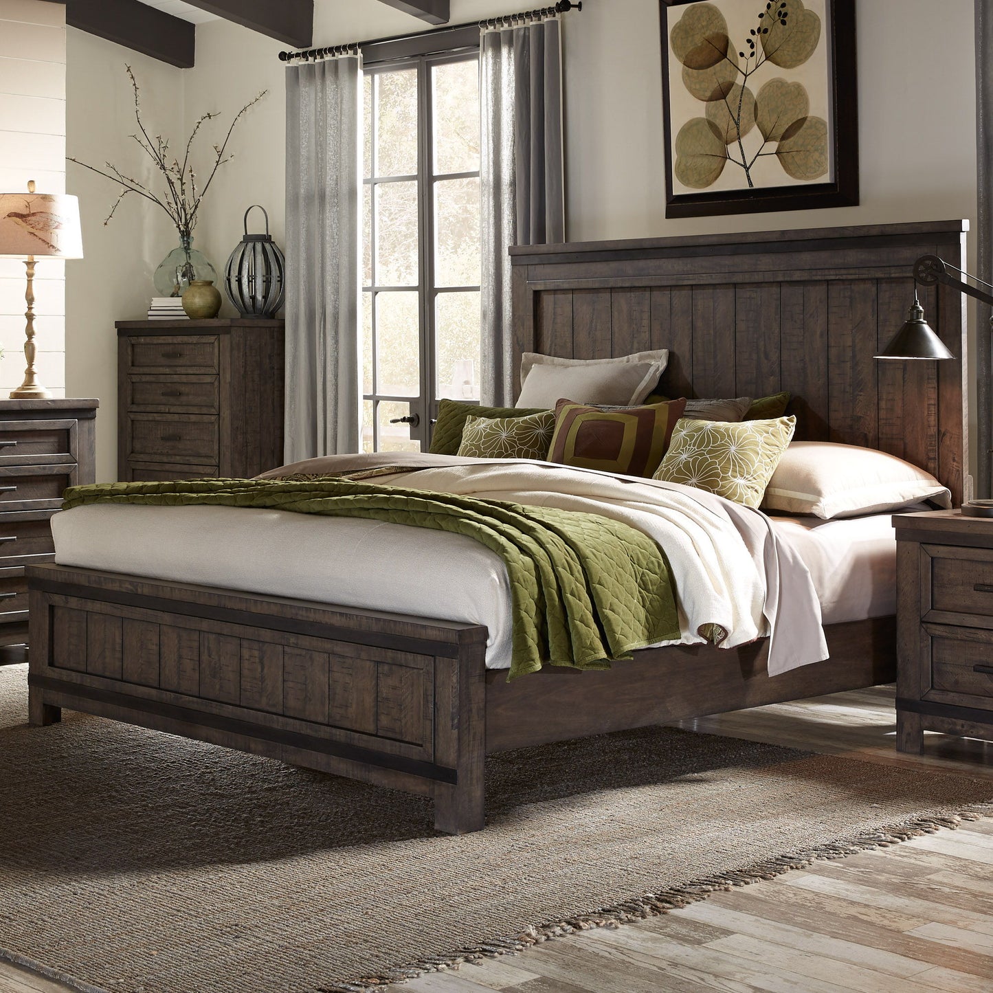 Thornwood Hills - California King Panel Bed - Dark Gray