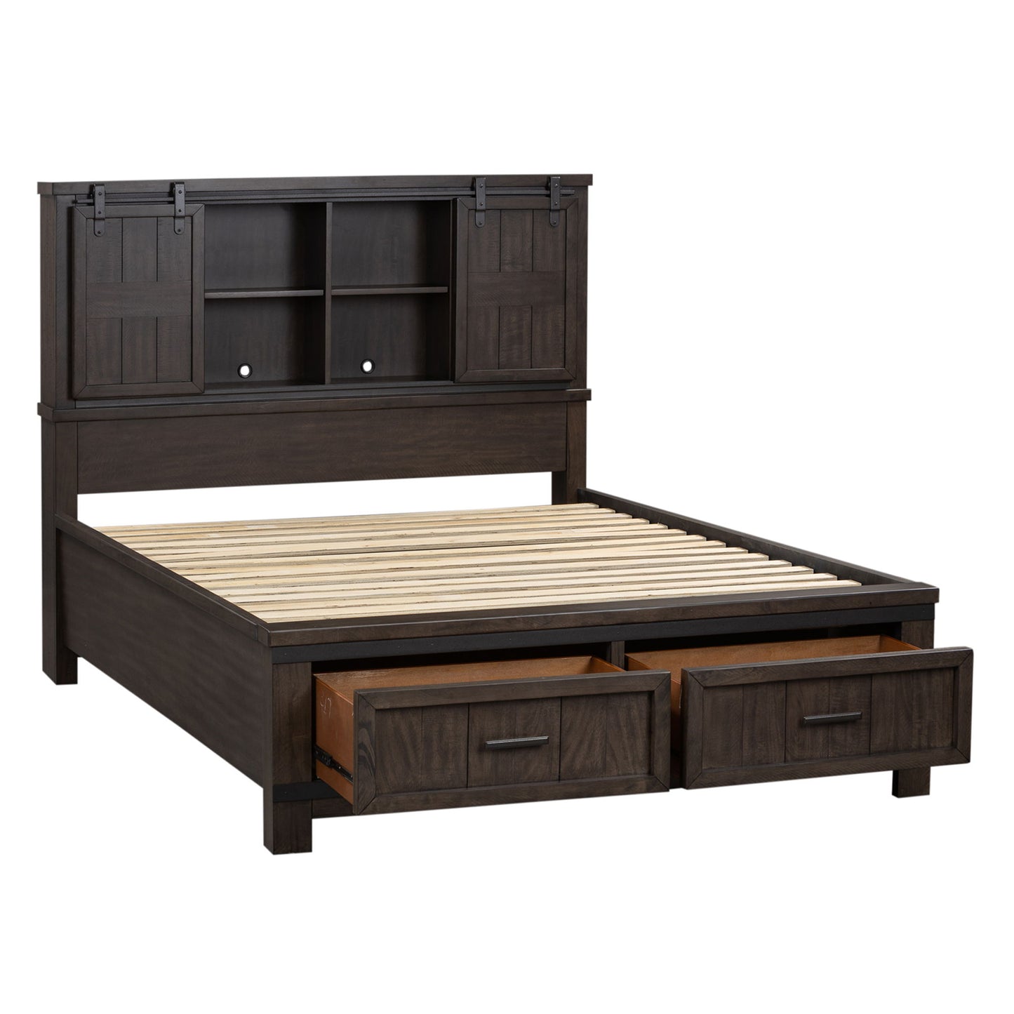 Thornwood Hills - King Bookcase Bed - Dark Gray