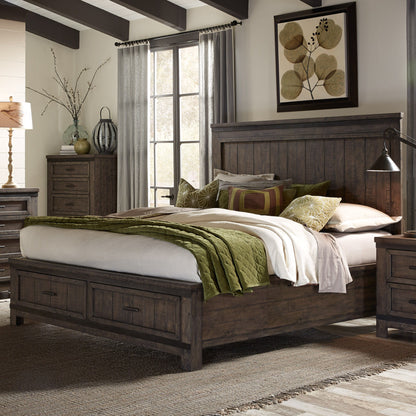 Thornwood Hills - King Storage Bed - Dark Gray