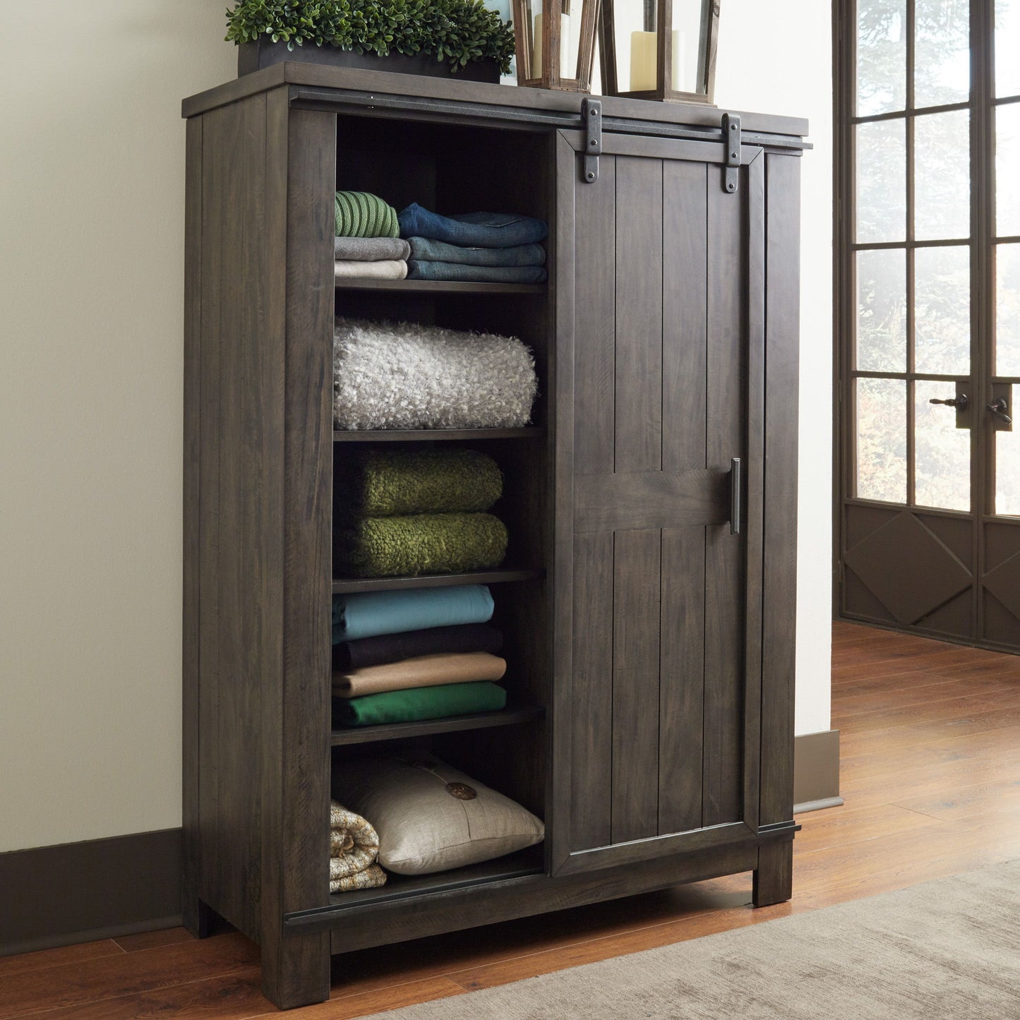 Thornwood Hills - Sliding Door Chest - Dark Gray