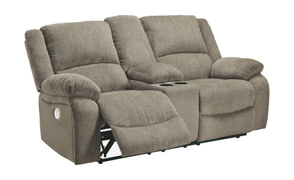 Draycoll - Pewter - Dbl Rec Pwr Loveseat W/Console