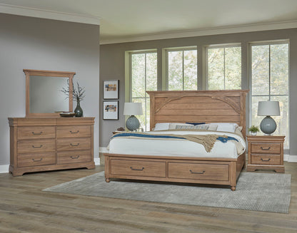 Vista - King Mansion Foot Storage Bed - Natural Oak