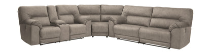 Cavalcade - Slate - Left Arm Facing Power Loveseat With Console 3 Pc Sectional