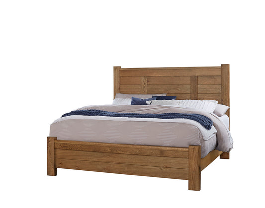 Crafted Oak - Ben's King Post Bed (Headboard, Footboard And Rails) - Dark Brown