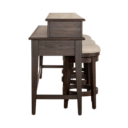 Mill Creek - 4 Piece Set (Bar Console & 3 Stools) - Dark Brown