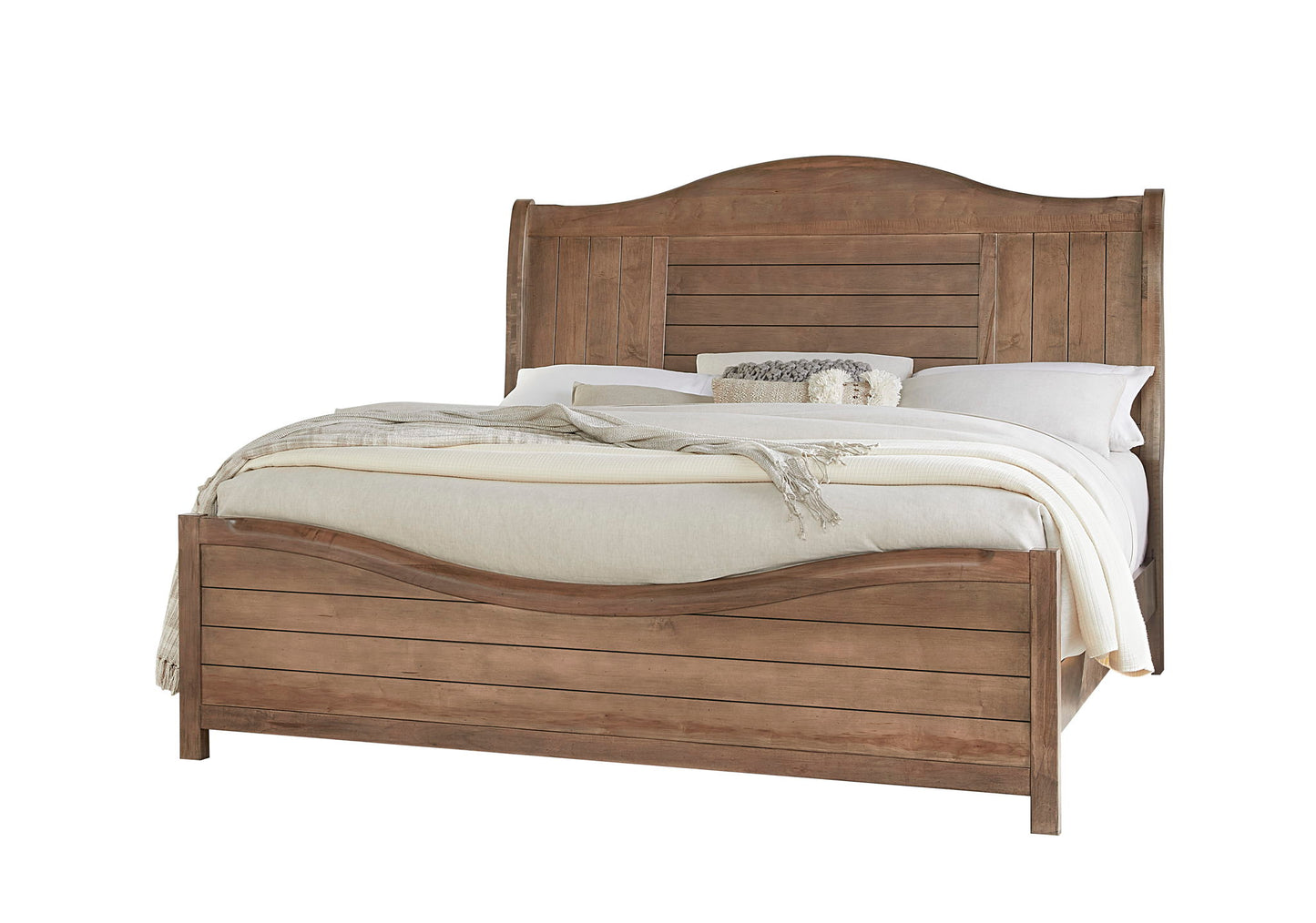 Cool Farmhouse - Queen Sleigh Bed - Natural